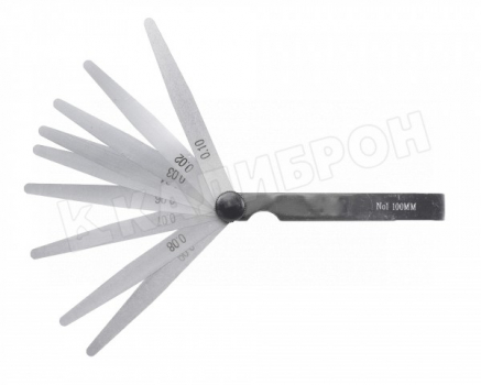 Щупы стандартные № 1 длиной 100 мм, толщиной 0,03-0,10 через 0,01 мм, с калибровкой  (8 пластин)
